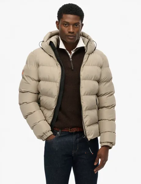 Superdry & Co Hooded Puffer Jacket Beige