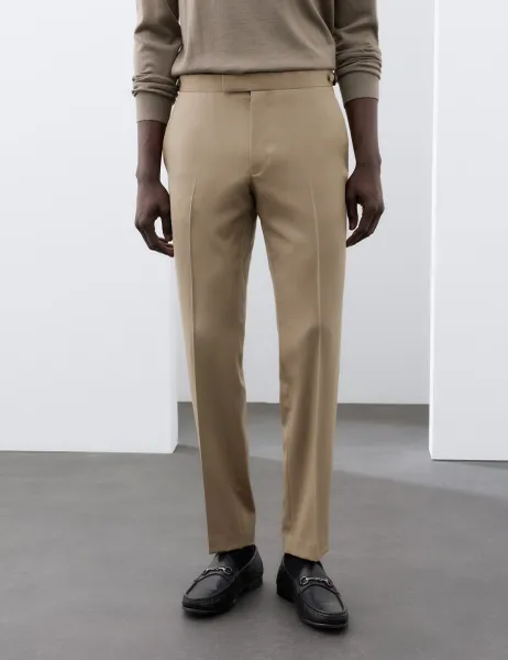 Autograph Wool Rich Sateen Tuxedo Trousers with Stretch