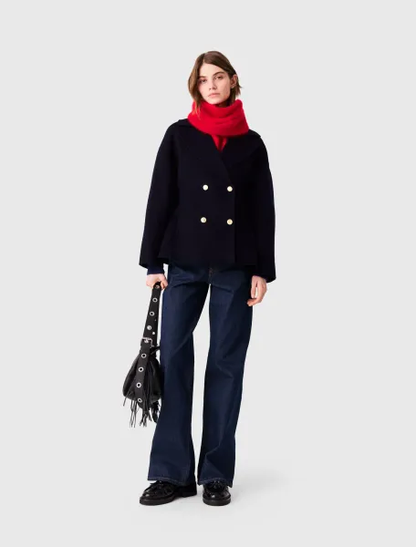 Fitted double-faced coat