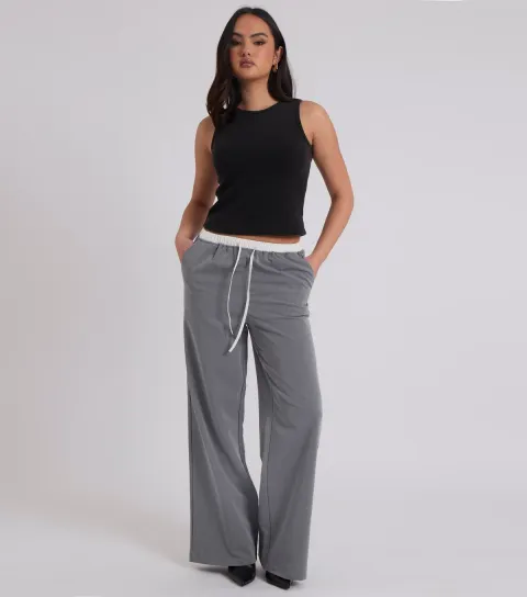 Women's Grey Drawstring Trousers