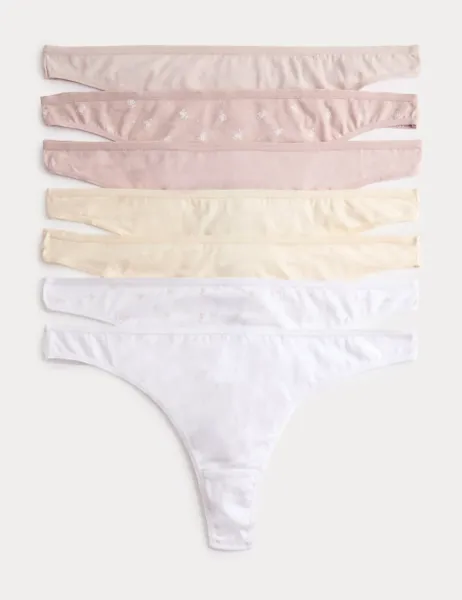 Marks & Spencer 7 Pack Pure Cotton Thongs Pink Mix