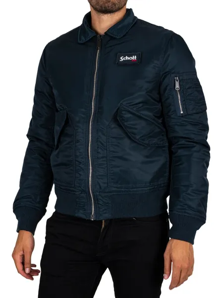 Schott Removable Badge Bomber Jacket