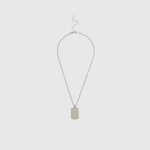 River Island Dog Tag Engraving Necklace