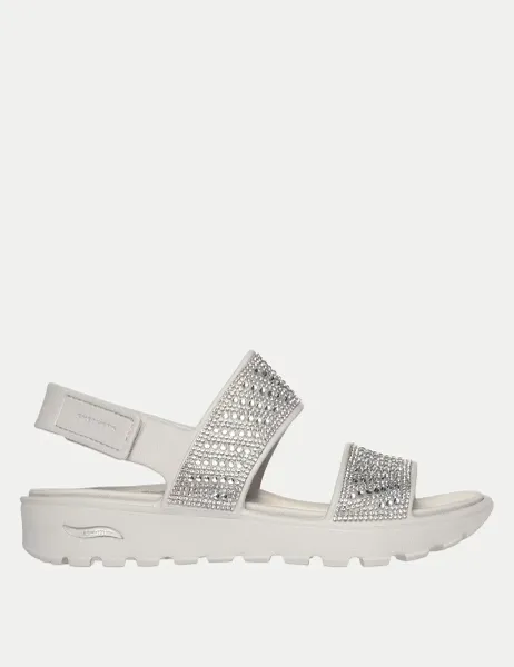Skechers Arch Fit Footsteps Embellished Footbed Sandals Natural