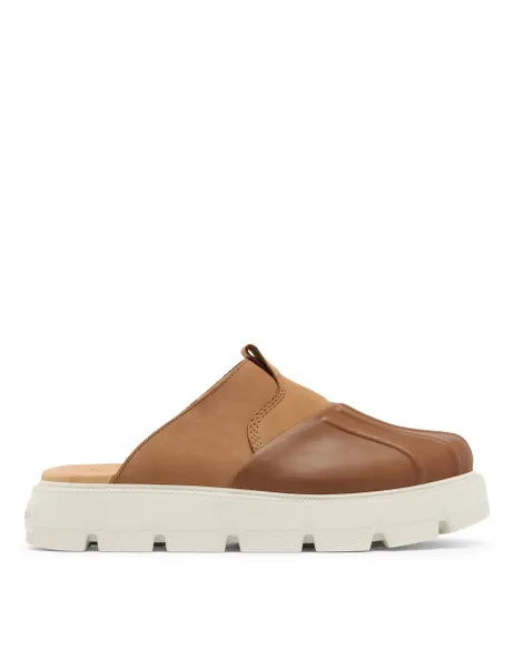 Sorel Rein CB Leather Platform Mules Brown Mix