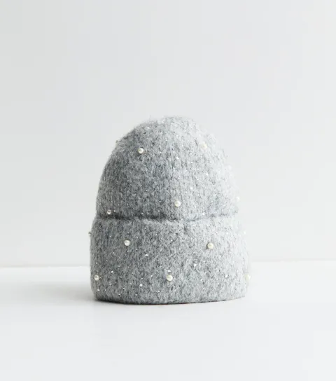 New Look Dark Grey Embellished Beanie