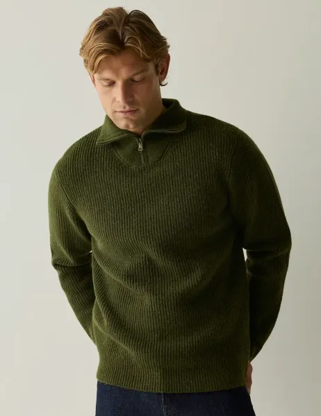 Regatta Textured Half Zip Jumper Dark Green