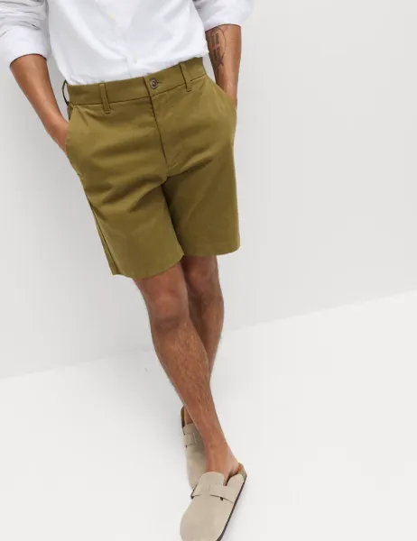 Marks & Spencer Regular Fit Stretch Chino Shorts Olive