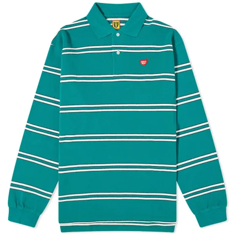 Long Sleeve Striped Polo Shirt