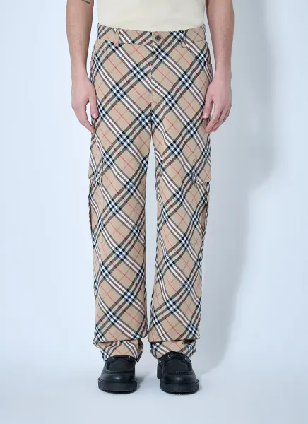 Check Linen-Blend Pants