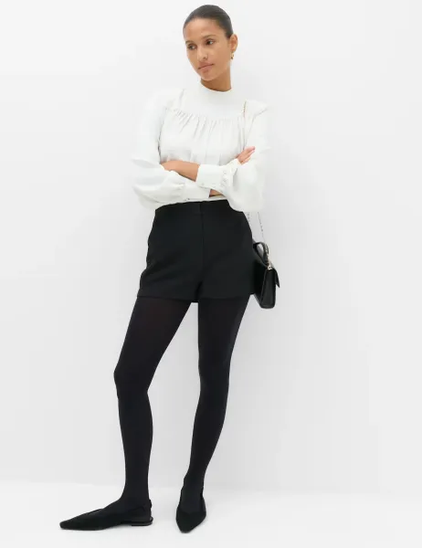 Marks & Spencer Tailored Mid Rise Cropped Shorts Black