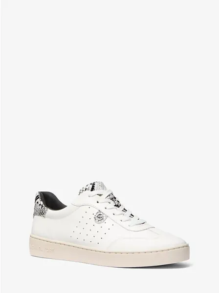Michael Kors Scotty Snake Embossed Leather Sneaker