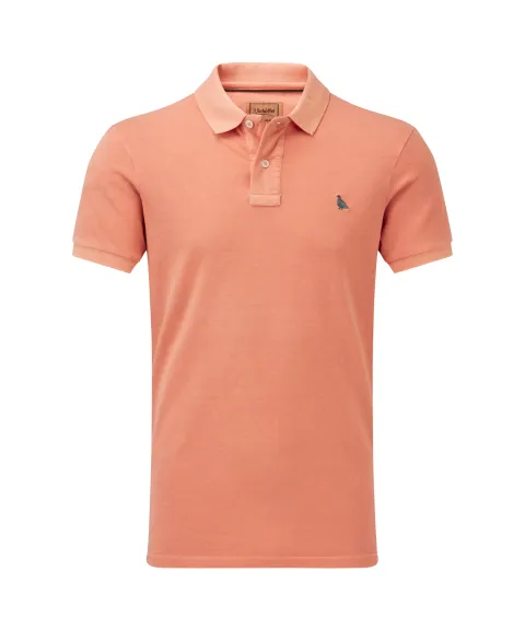 Schöffel Country St Ives Garment Dyed Polo Shirt - Coral Peach