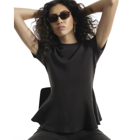 River Island Short Sleeve Peplum Top