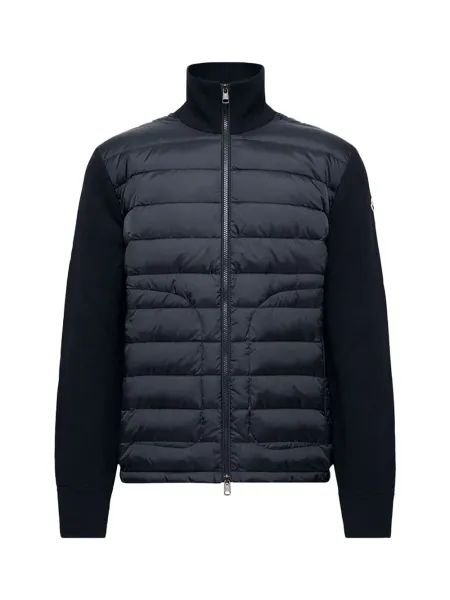 Men Padded Zip-Up Cardigan Navy