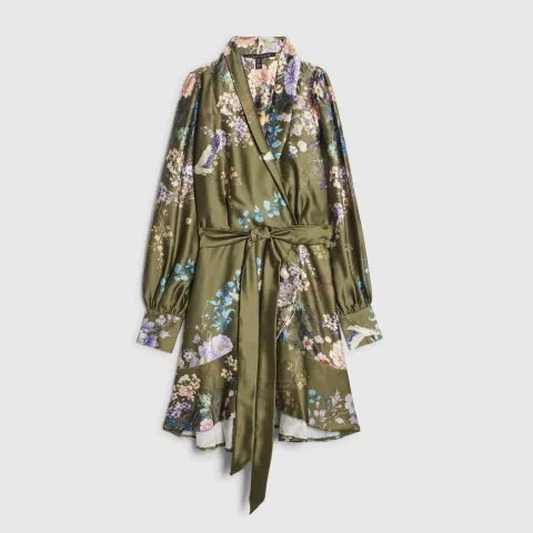 River Island Petite Floral Wrap Front Mini Dress