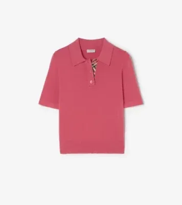 Wool Polo Shirt in Mauvewood pink