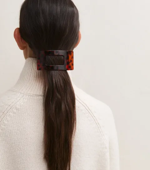 New Look Brown Tortoiseshell Square Cut Out Hair Claw Clip