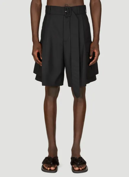 Wide-Belted Shorts