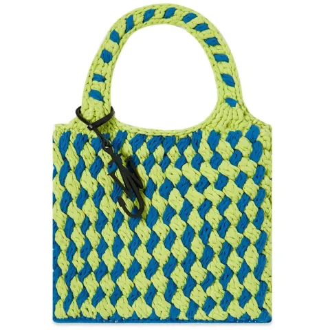 Flat Knitted Shopper Bag In Rainbow