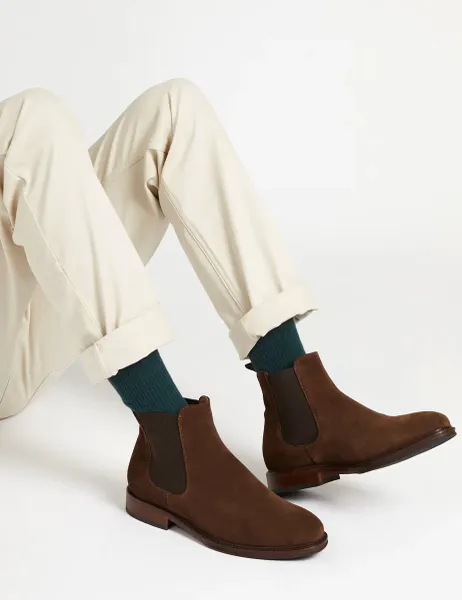 Jones Bootmaker Leather Pull-on Chelsea Boots Brown