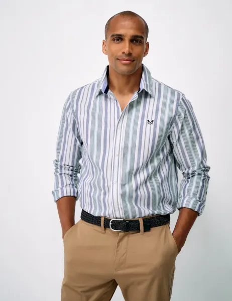 Crew Clothing Regular Fit Pure Cotton Striped Oxford Shirt