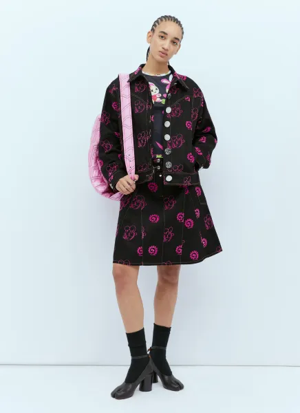 Mouse Flocked Denim Jacket