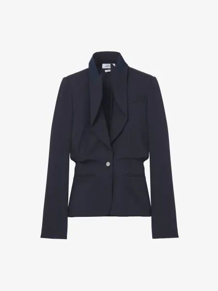 Folded Lapel Single-Breasted Jacket