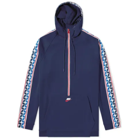 Taped Poly Half Zip Hooded Sweat