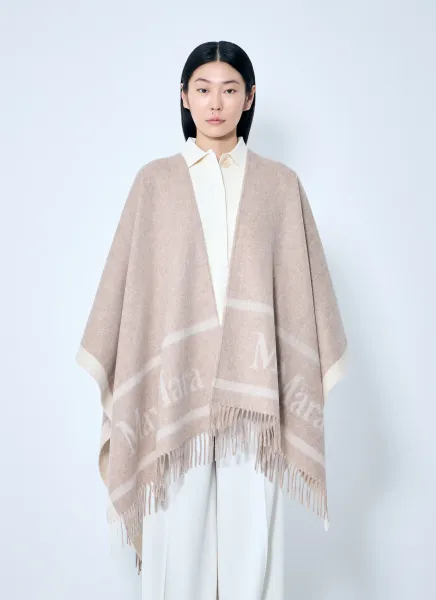 Jacquard Wool Poncho