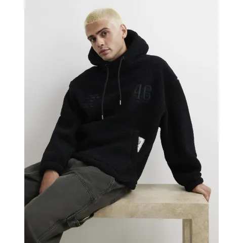 River Island Oversized Fit Borg 46 Hoodie