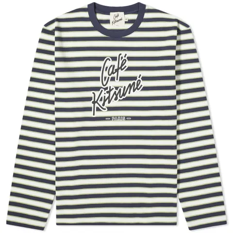 Cafe Kitsune Long Sleeve Striped Regular T-Shirt