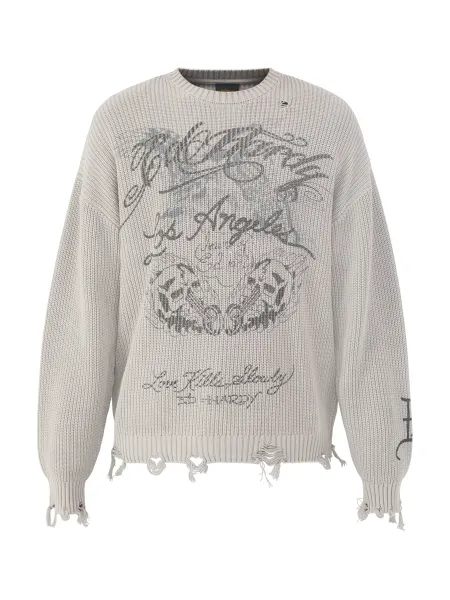 Ed Hardy Soaring Los Angeles Cotton Knitted Crew Neck Jumper