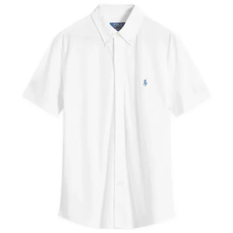 Short Sleeve Pique Button Down Shirt