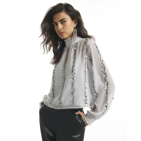 River Island Embellished Sequin Tie Back Top