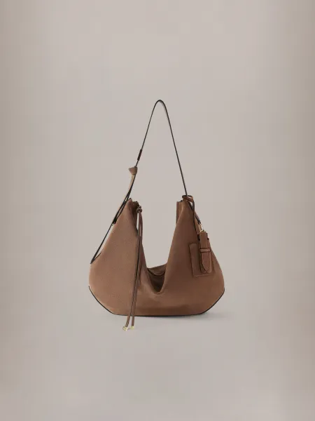 WOMEN - WOMEN'S SUEDE BISCOTTO SHOULDER BAG - Brown
