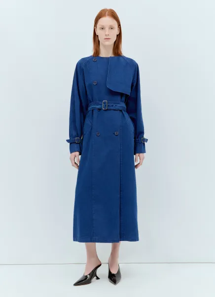Canvas Double-Breasted Trench Coat