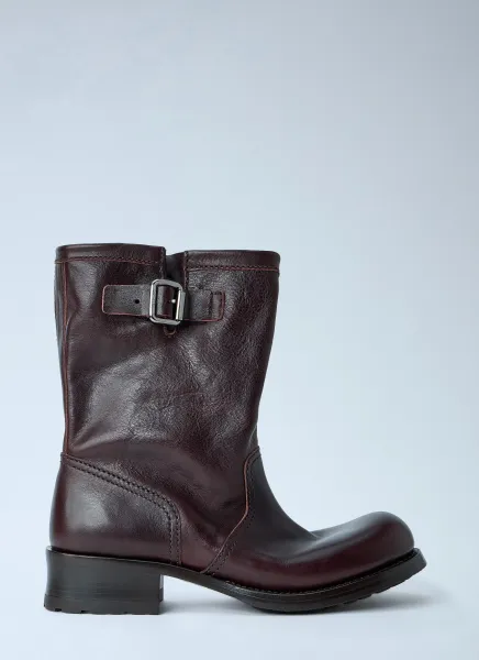 Leather Mid-Calf Boots