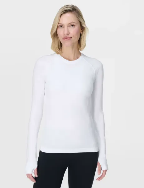 Sweaty Betty Athlete Seamless Crew Neck Top White