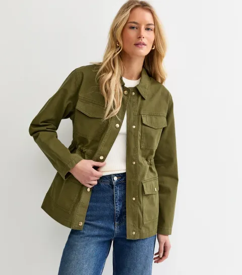 Women's Tall Khaki 4 Pocket Denim Shacket