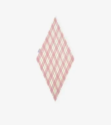 Check Silk Scarf in Carnation pink