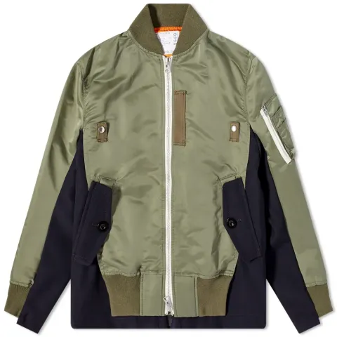 Wool And Nylon Ma-1 Jacket