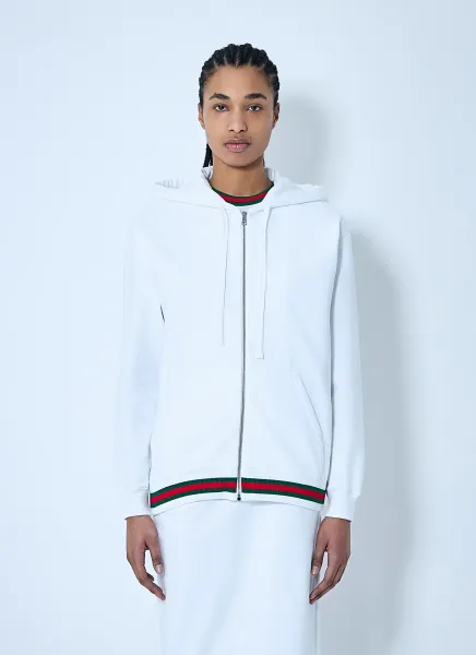 Web Trim Hooded Sweatshirt