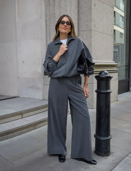 WAT THE BRAND Woven Pull On Relaxed Straight Trousers