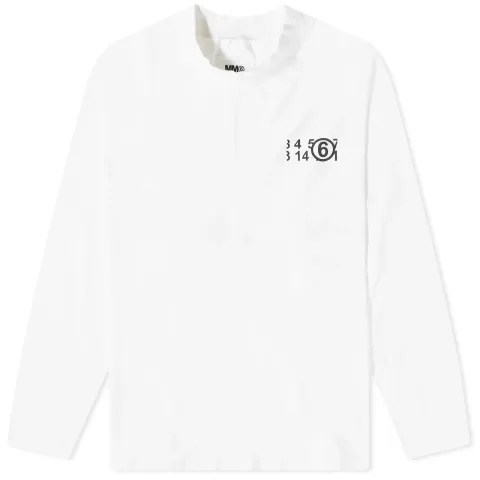 Number Logo Mock Neck Long Sleeve T-Shirt