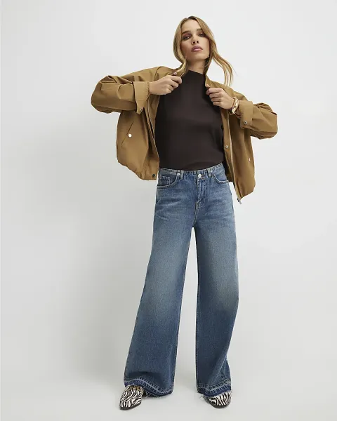 River Island High Waisted Wide Leg Jeans