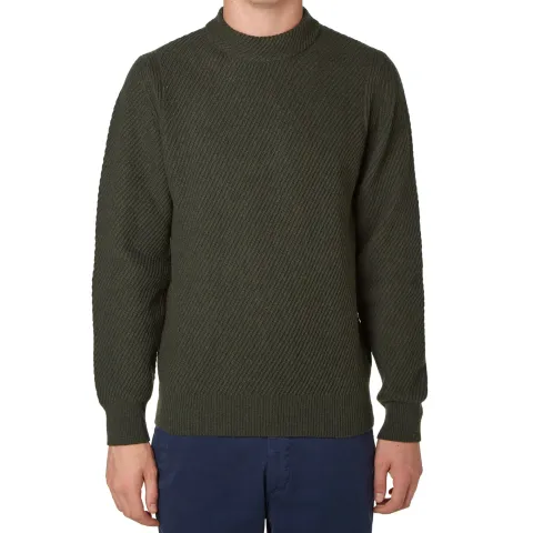Diagonal Ribbed Crew Knit