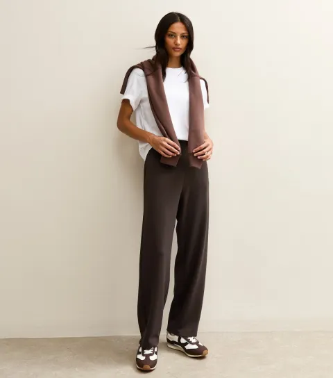 Women's Premium Dark Brown Barrel Leg Joggers