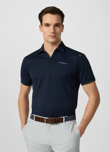 Classic Fit Short Sleeve Quarter Zip Polo