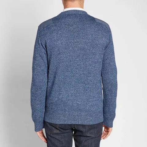 Shoulder Patch Crew Knit
